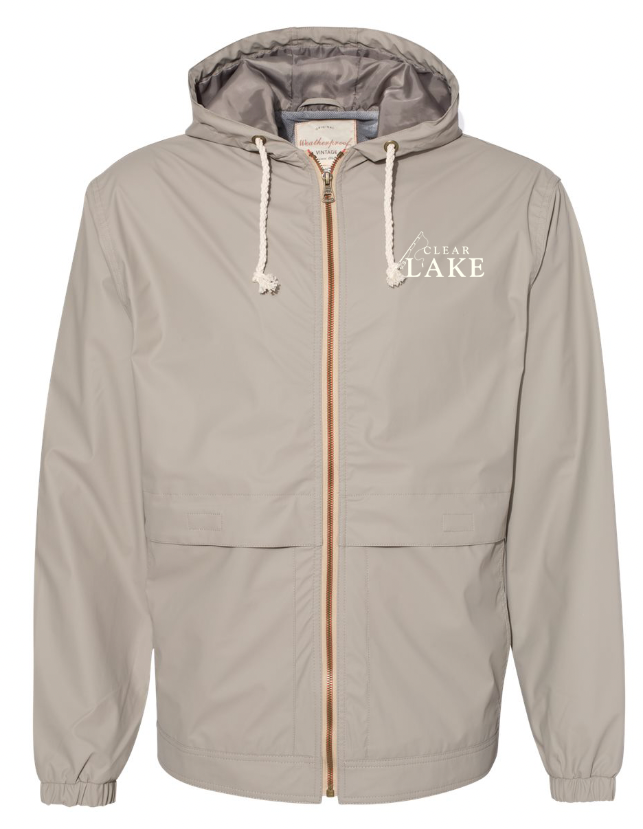 "Clear Lake Fishing" Hooded Rain Jacket Khaki