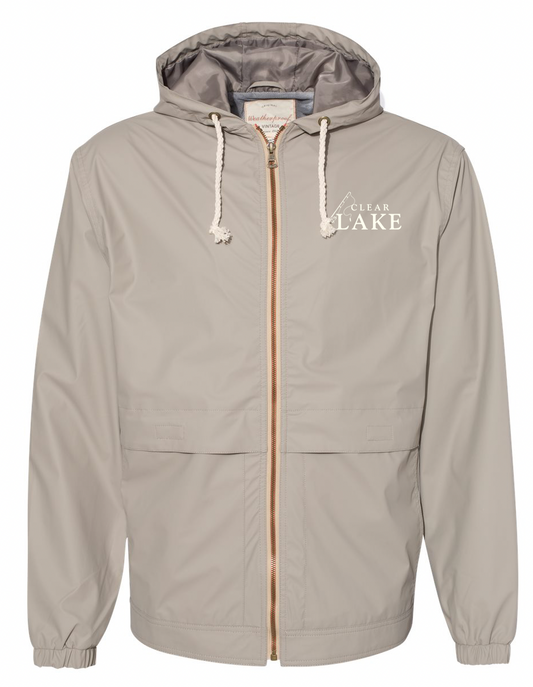 "Clear Lake Fishing" Hooded Rain Jacket Khaki