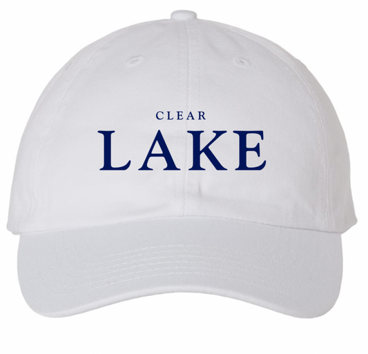 "Clear Lake" Bio-Washed Classic Dad Hat White
